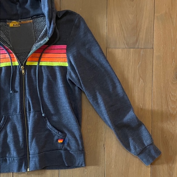 Aviator Nation 5 Stripe Navy Hoodie- M - Picture 7 of 11